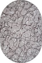 Ковер белый SILVER-A F389 GRAY Овал